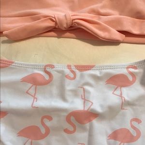 SHEIN Swim - Knot Front Top With Flamingo Print Bikini - Medium SHEIN Swim - Knot Front Top With Flamingo Print Bikini - Medium